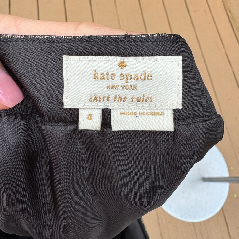 Kate Spade Metallic Pleated Skirt Evening Special Occasion Size 4 zipper entry - Picture 7 of 10